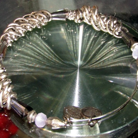 Vintage Alex & Ani Silver Tussle Charms Bracelet Extendable - Picture 6 of 6